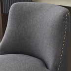 Upholstered Swivel Bar Stool Set with High Back and 360° Rotation - Blue or Dark Gray