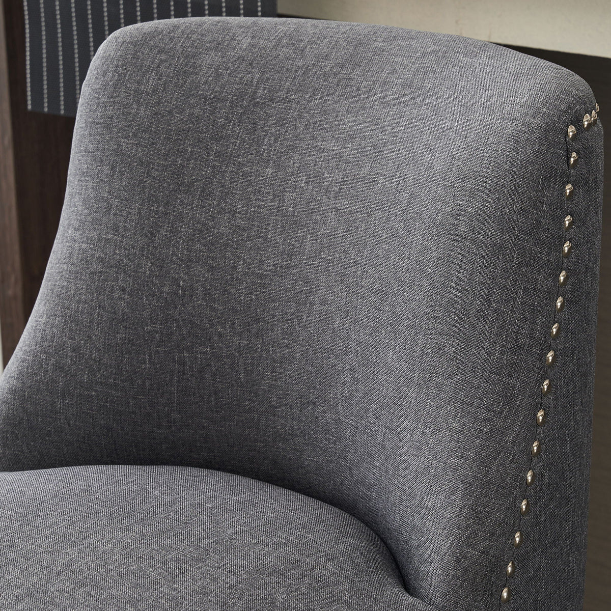 Upholstered Swivel Bar Stool Set with High Back and 360° Rotation - Blue or Dark Gray
