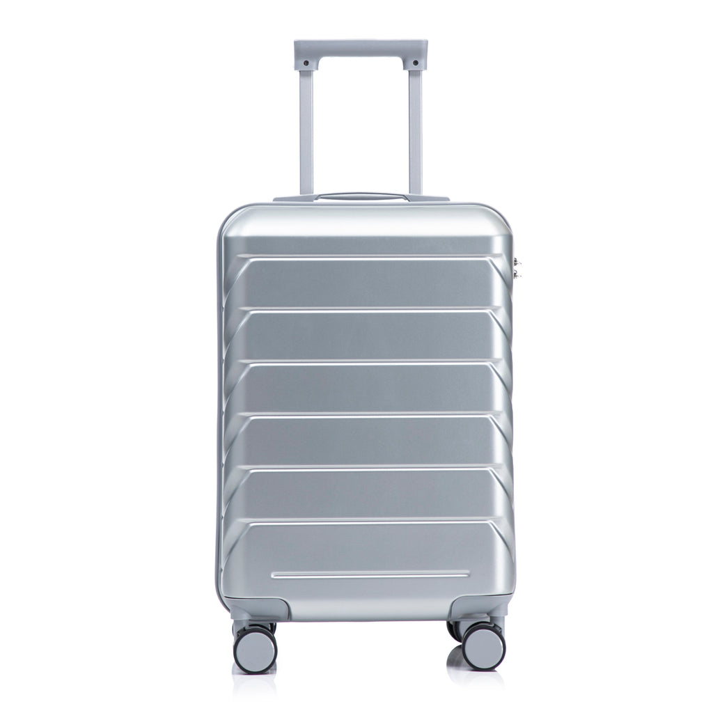 20 Inch ABS Hard Shell Luggage with Spinner Wheels - Silver
