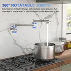 Wall Mount Pot Filler Faucet with Dual Handles - Brushed Nickel