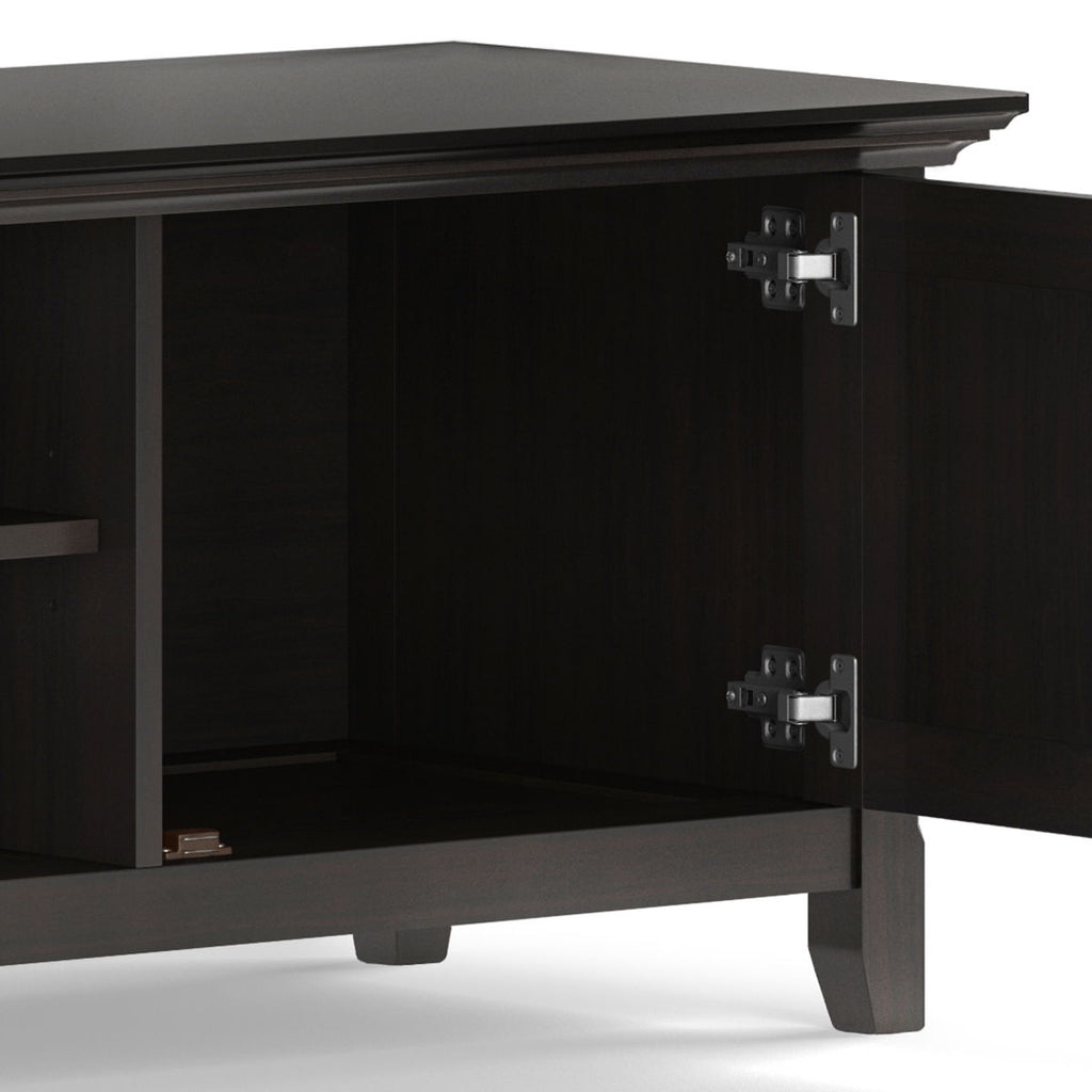Low TV Media Stand with Adjustable Shelf - Hickory Brown