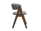 Gray Side Chair Set with Upholstered Cushion - Modern Dining Room Chairs