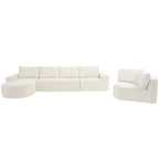Modular Cloud Sectional Sofa Set with Deep Seating - Choose Beige, Dark Gray, or Dark Brown