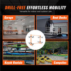 Freestanding Kayak Storage Rack with Adjustable Width - Orange or Natural