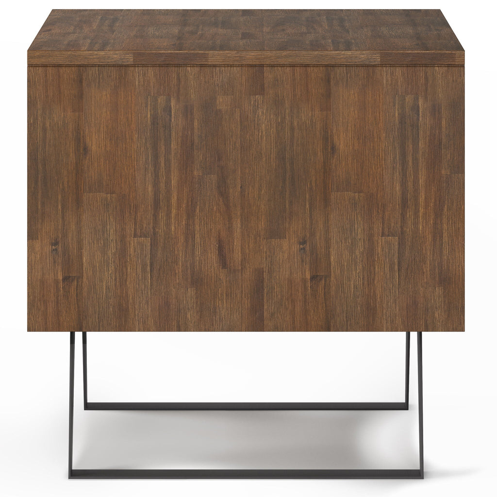 Handcrafted Acacia End Table with 1 Drawer - Light Brown, Dark Gray, or Dark Brown
