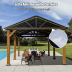 Cedar Wood Gazebo with Spacious Interior - Natural Cedar Finish