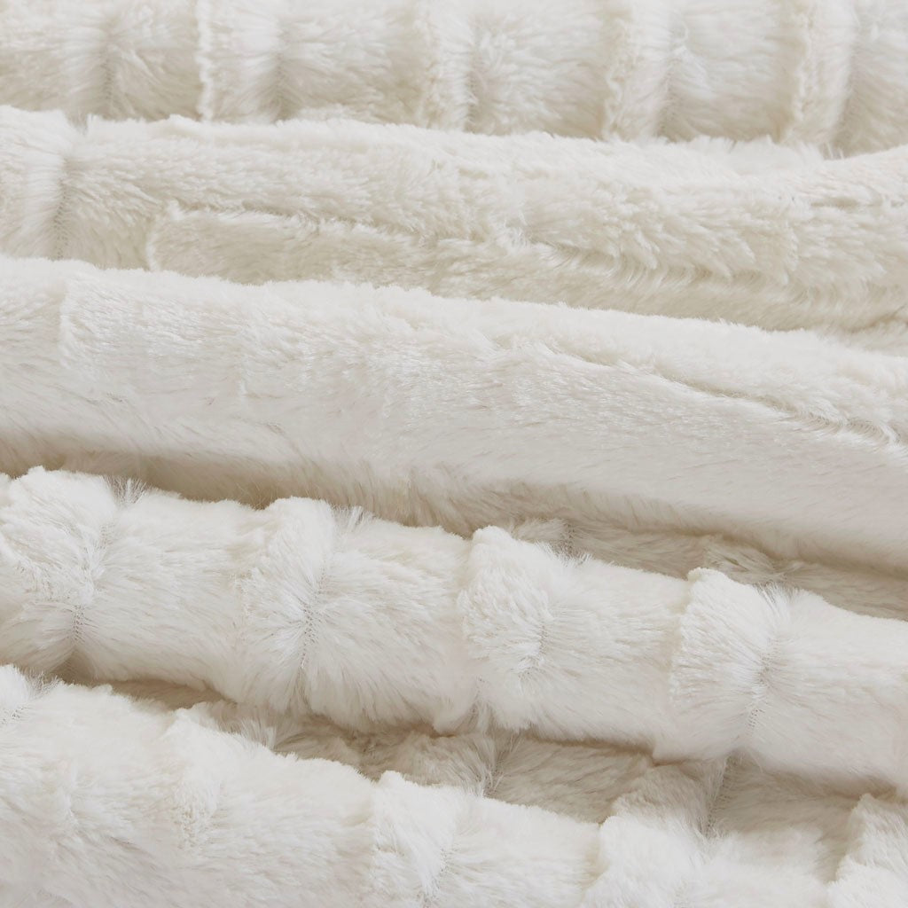 Ivory Fur Down Alternative Comforter Mini Set with Hypoallergenic Filling