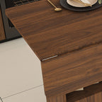 Multi Functional Folding Table with Storage Shelves and Wheels - Light Brown or Dark Brown