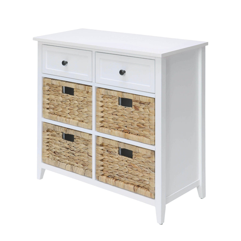 Console Cabinet with Six Storage Drawers - Light Blue or White