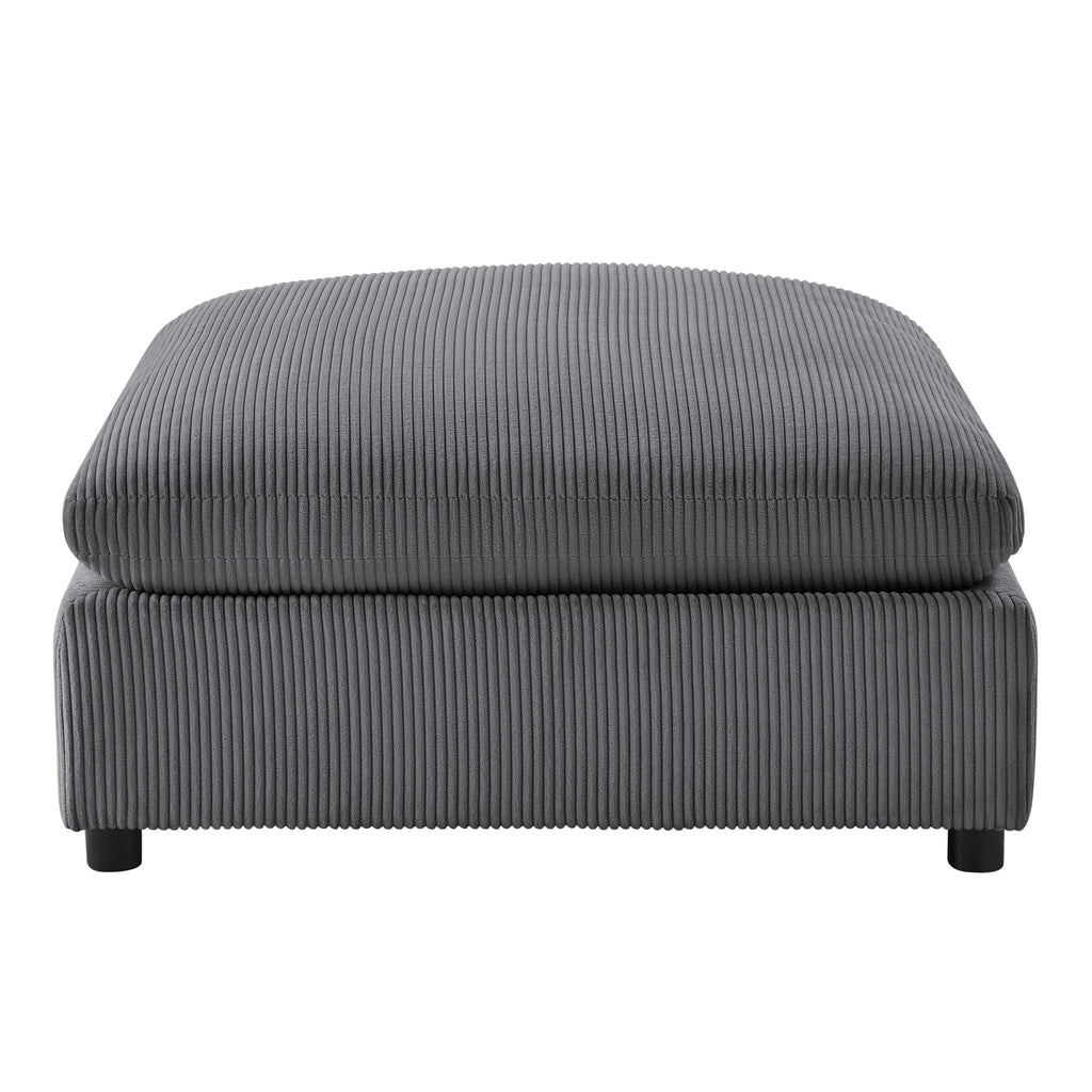 Chelsea Upholstered Ottoman with Removable Covers - Dark Gray or Beige