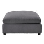 Chelsea Upholstered Ottoman with Removable Covers - Dark Gray or Beige