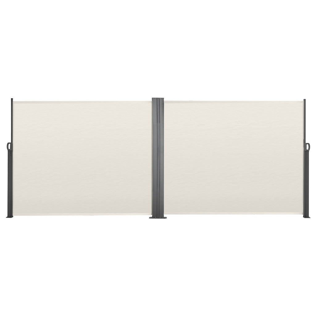 Retractable Side Awning with Waterproof Polyester Fabric - Grey or Beige
