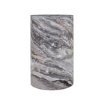 Gray Marble Textured Cylindrical Coffee Table with Stone Look - Gray