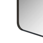 Rectangular Metal Framed Wall Mirror with Modern Design - Black