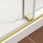 Frameless Shower Door with Tempered Glass - Brushed Gold