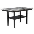 Counter Dining Table with Storage Shelf - Black