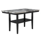 Counter Dining Table with Storage Shelf - Black