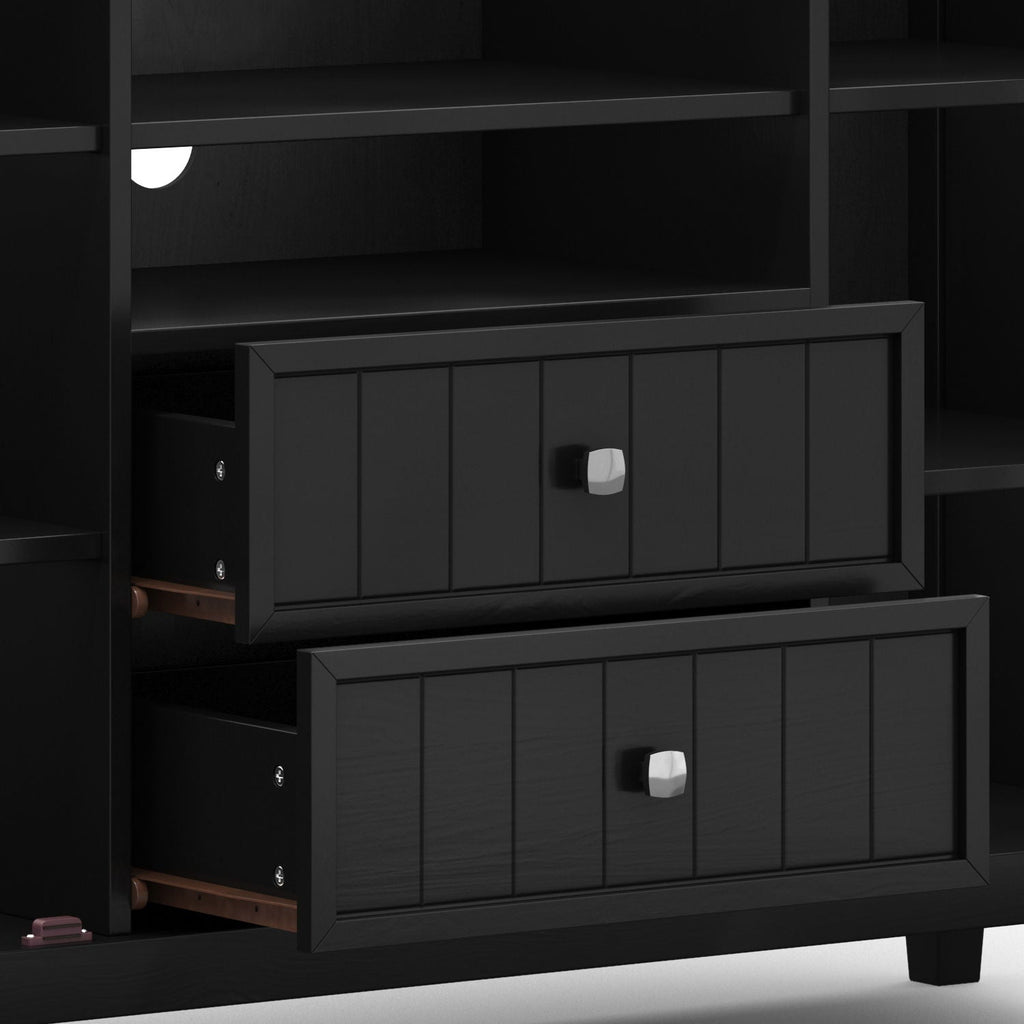 Handcrafted Tall TV Media Stand with Adjustable Storage - Dark Brown, Black, or White