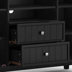 Handcrafted Tall TV Media Stand with Adjustable Storage - Dark Brown, Black, or White