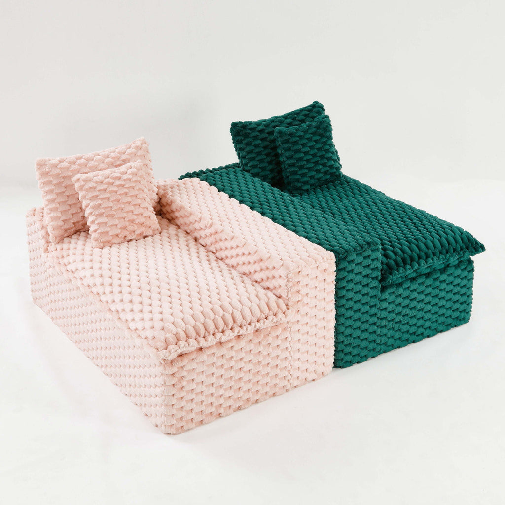 Luxury Multifunctional Sofa for Living Room with Adjustable Layout - Black, Dark Green, White, Pink