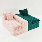 Luxury Multifunctional Sofa for Living Room with Adjustable Layout - Black, Dark Green, White, Pink