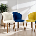 Comfortable Parsons Dining Chair Set with No Assembly Required - Beige, Blue, Yellow