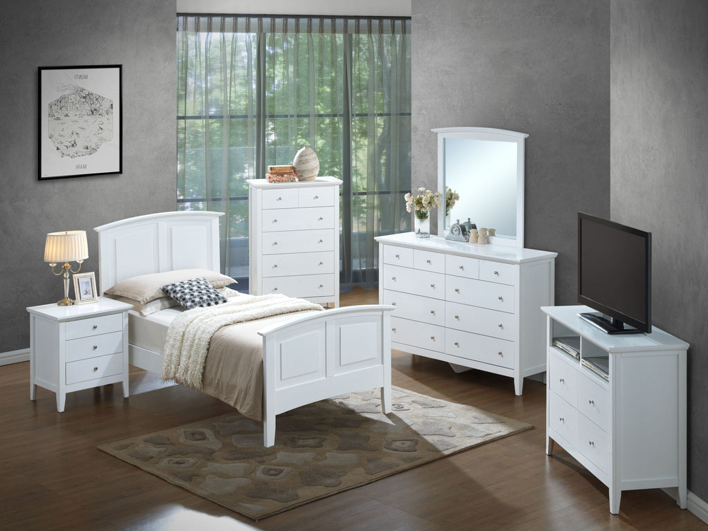 Elegant Panel Bed with Real Wood Veneers - Multiple Colors