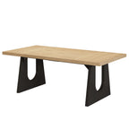Large Rectangular Dining Table with Farmhouse Style - Light Brown or Black
