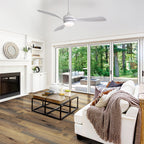 Ceiling Fan with Reversible DC Motor and Remote Control - White or Dark Brown