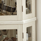 Lighted Corner Curio Cabinet with Adjustable Shelves - Tempered Glass