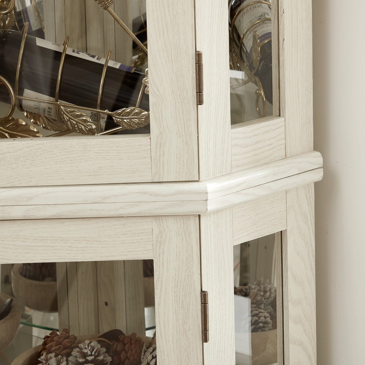 Lighted Corner Curio Cabinet with Adjustable Shelves - Tempered Glass