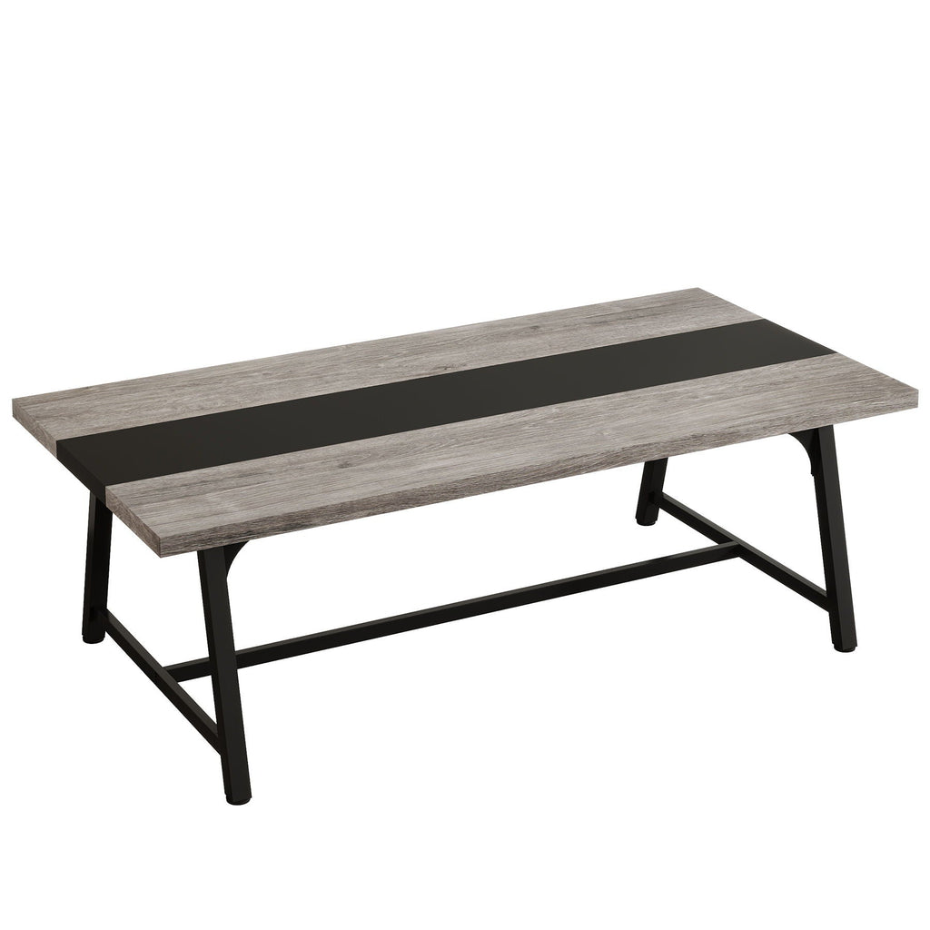 Modern Rectangular Conference Table for 6-8 People with Durable Frame - Dark Gray or Dark Brown