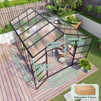 Gain Height Windproof Greenhouse with Heavy-Duty Frame - Black