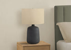 Contemporary Black Ceramic Table Lamp with 3-Way Lighting - Black