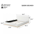 Elegant Upholstered Bed with Solid Wood Frame - Queen