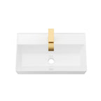 Wall Mounted Rectangular Bathroom Sink with Towel Bar - Black or Gold