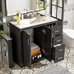 Bathroom Vanity With Sink Combo, Storage Cabinet, Freestanding Set