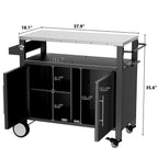 Outdoor Grill Cart With Storage, Rolling Bar Cart