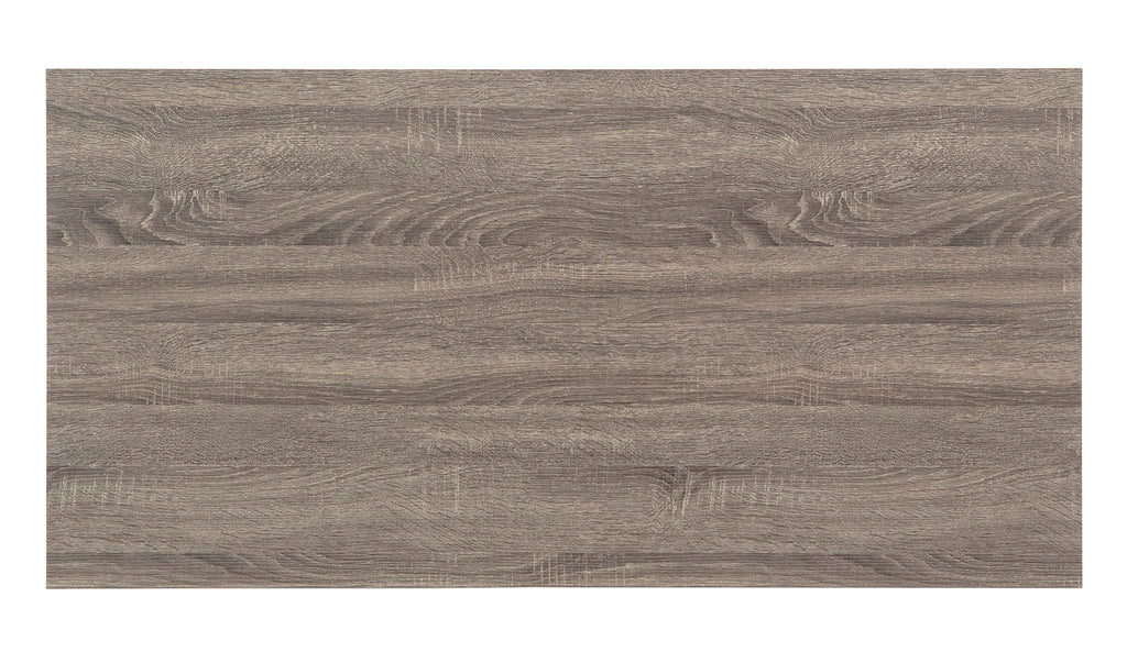 Weathered Gray Writing Desk with Storage Shelves
