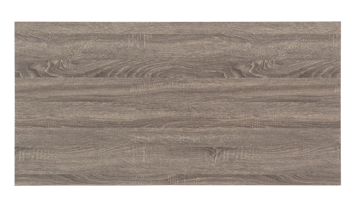 Weathered Gray Writing Desk with Storage Shelves