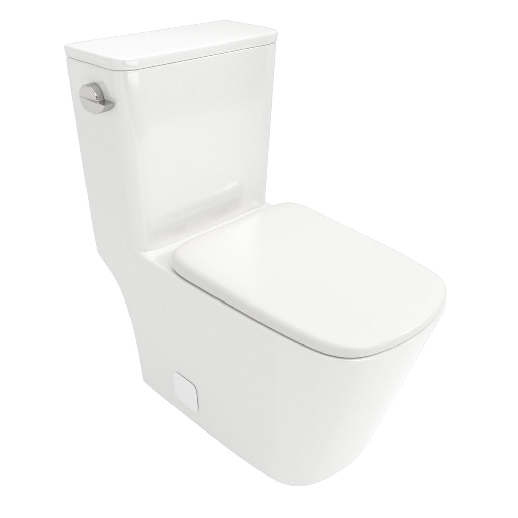 1 Piece Toilet with Single Flush and Soft Closing Seat - White