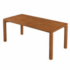 Rectangular 7-Piece Dining Table Set with Rubber Wood - Walnut Finish