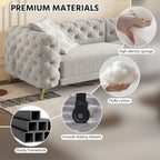 3-In-1 Convertible Sleeper Sofa Set with Deep Seat & Movable Ottoman - White, Beige, Gray