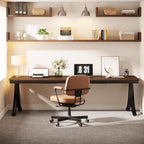 Extra Long 2 Person Desk With X Legs - Brown / Black