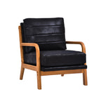 Foil Fabric Wood Armchair with Solid Wood Frame - Neutral