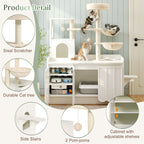 50.6" Cat Tree with Litter Box Enclosure