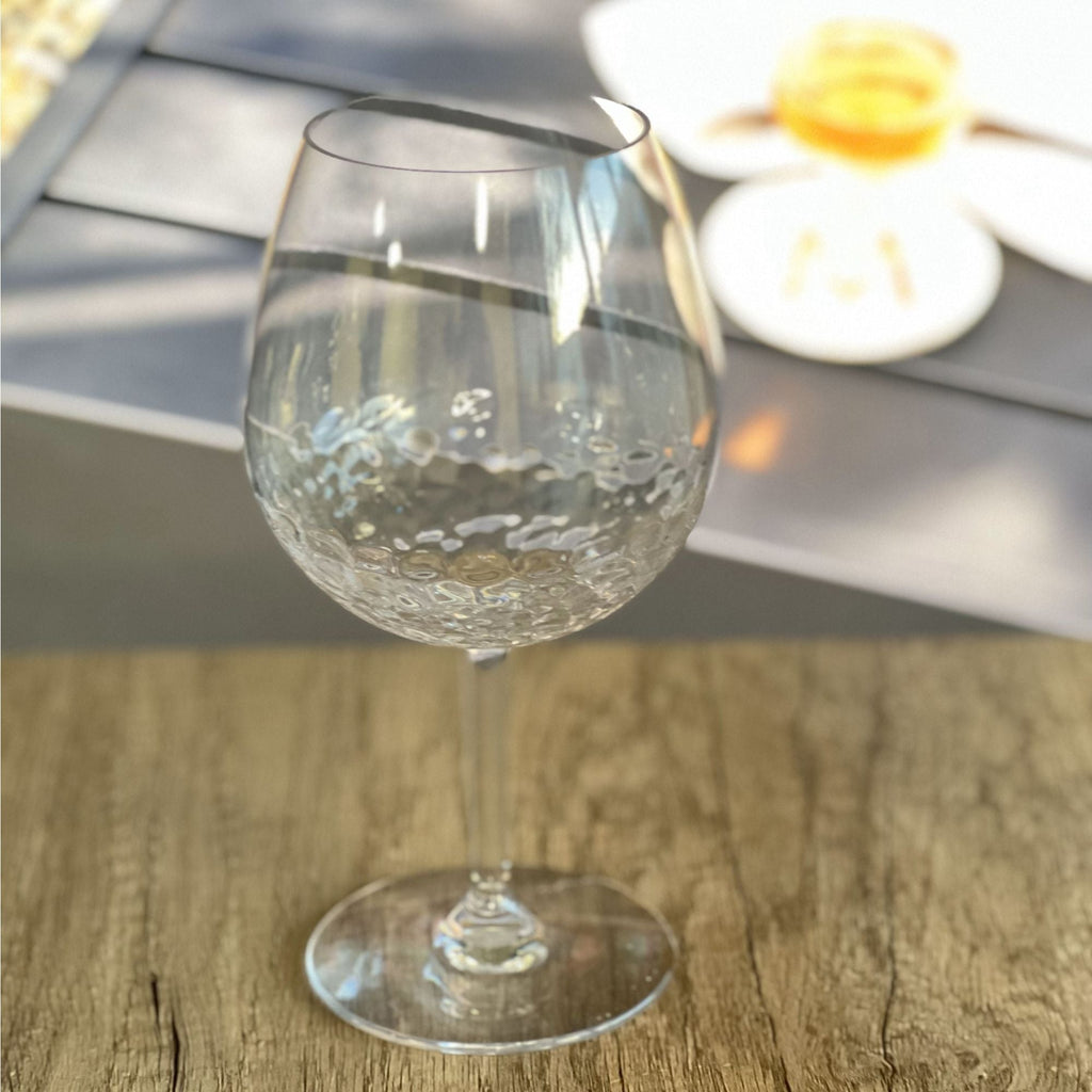 Tritan Unbreakable Wine Glass Set with Hammer Design – Clear, 22oz, BPA-Free