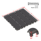 Interlocking Deck Tiles 44 Pack with Easy Click Installation - Dark Brown or Dark Gray