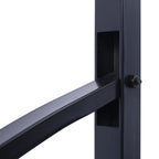 Black Wrought Iron Outdoor Step Handrail with Flexible Installation - Fits 1 to 3 Steps