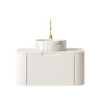 DINA 30" Bathroom Vanity with Ceramic Basin and Floating Cabinet - Carrara White or White